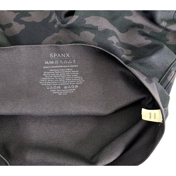 SPANX Leggings M Look At Me Now Seamless Black Gray Camo High Waist Full Length - Picture 5 of 8